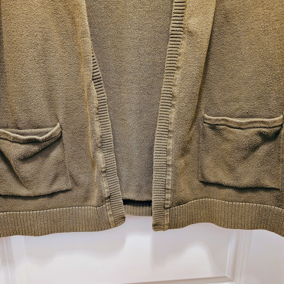 Talbots Women's Olive Green Open Front Sweater - Picture 4 of 6